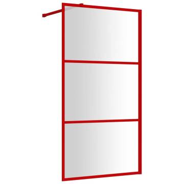 Walk-in Shower Wall with Clear ESG Glass - Red 100x195 cm