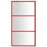 Walk-in Shower Wall with Clear ESG Glass - Red 100x195 cm