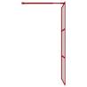 Walk-in Shower Wall with Clear ESG Glass - Red 100x195 cm