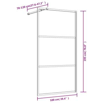 Walk-in Shower Wall with Clear ESG Glass - Red 100x195 cm