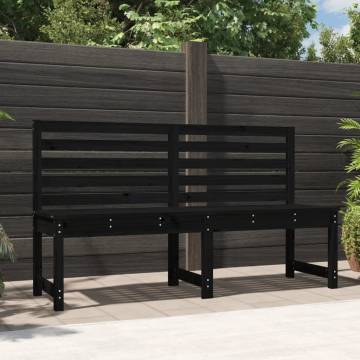 Garden Bench Black 157.5 cm Solid Wood Pine - Hipomarket