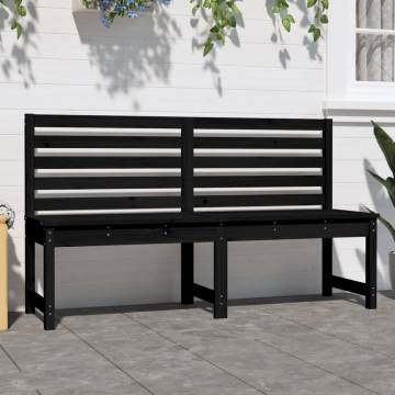 Garden Bench Black 157.5 cm Solid Wood Pine - Hipomarket