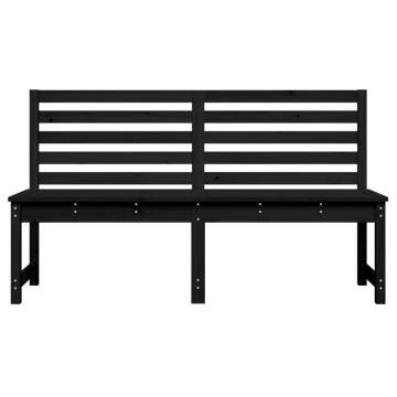 Garden Bench Black 157.5 cm Solid Wood Pine - Hipomarket