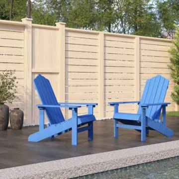 Garden Adirondack Chairs 2 pcs HDPE Aqua Blue - Durable & Stylish