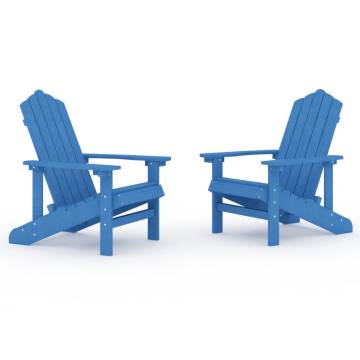 Garden Adirondack Chairs 2 pcs HDPE Aqua Blue - Durable & Stylish