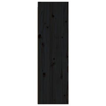 Wall Cabinets 2 pcs Black - Solid Pinewood - 30x30x100 cm