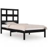 Black Solid Wood Pine Bed Frame 90x200 cm - Hipomarket