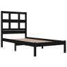 Black Solid Wood Pine Bed Frame 90x200 cm - Hipomarket