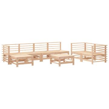 8 Piece Garden Lounge Set Solid Pine - Stylish Outdoor Seating