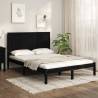 Bed Frame Black Solid Wood Pine 140x190 cm Colour black Size 140 x 190 cm 