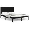 Black Solid Wood Pine Bed Frame 140x190 cm - Modern Style