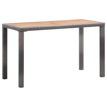 Stylish Garden Table in Anthracite & Brown | 123x60 cm