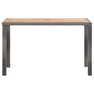 Stylish Garden Table in Anthracite & Brown | 123x60 cm