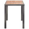 Stylish Garden Table in Anthracite & Brown | 123x60 cm