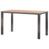 Stylish Garden Table in Anthracite & Brown | 123x60 cm