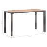 Stylish Garden Table in Anthracite & Brown | 123x60 cm