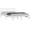 White Solid Wood Pine Bed Frame 140x190 cm | Hipo Market