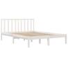 White Solid Wood Pine Bed Frame 140x190 cm | Hipo Market