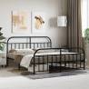 Metal Bed Frame with Headboard and Footboard Black 180x200 cm Super King Colour black Size 180 x 200 cm Model with headboard & footboard 