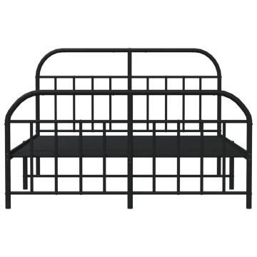 Stylish Black Metal Bed Frame 180x200 cm - Super King Size