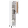 Stylish Highboard White - 34.5x34x180 cm Engineered Wood