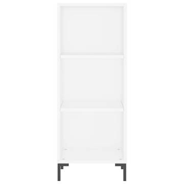 Stylish Highboard White - 34.5x34x180 cm Engineered Wood