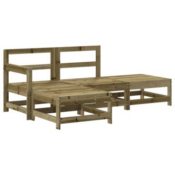 4 Piece Garden Lounge Set - Impregnated Pine Wood | HipoMarket