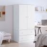 Wardrobe ALTA White 90x55x170 cm Solid Wood Pine Colour white Quantity in Package 1 Amount 