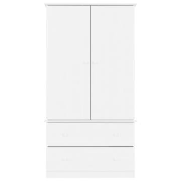 Wardrobe ALTA White - Solid Pine 90x55x170 cm | Hipo Market