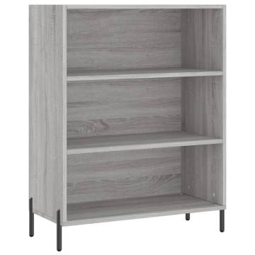 Stylish Highboard in Grey Sonoma - 69.5x34x180 cm