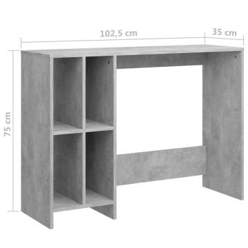 Sleek Concrete Grey Notebook Desk | 102.5x35x75 cm