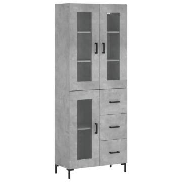 Stylish Highboard in Concrete Grey - Durable & Elegant Design