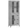 Stylish Highboard in Concrete Grey - Durable & Elegant Design