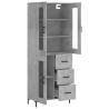 Stylish Highboard in Concrete Grey - Durable & Elegant Design