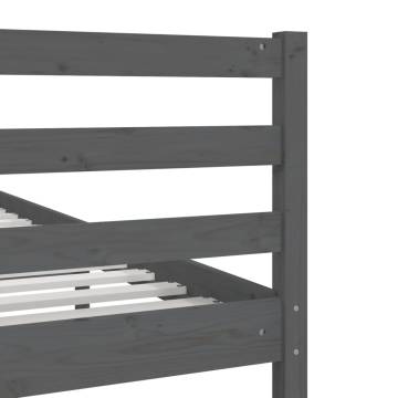 Grey Solid Wood Bed Frame 140x190 cm - Durable & Stylish