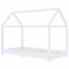 Kids Bed Frame White Solid Pine Wood 80x160 cm | Hipo Market