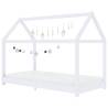 Kids Bed Frame White Solid Pine Wood 80x160 cm | Hipo Market