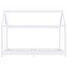 Kids Bed Frame White Solid Pine Wood 80x160 cm | Hipo Market