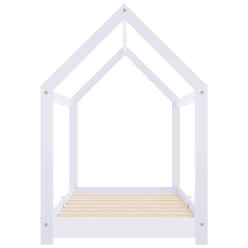 Kids Bed Frame White Solid Pine Wood 80x160 cm | Hipo Market