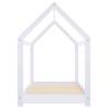 Kids Bed Frame White Solid Pine Wood 80x160 cm | Hipo Market