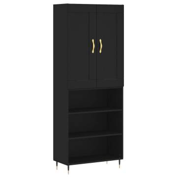 Stylish Highboard in Black - 69.5x34x180 cm | HipoMarket