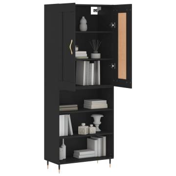 Stylish Highboard in Black - 69.5x34x180 cm | HipoMarket