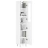 Stylish Highboard High Gloss White - 34.5x34x180 cm