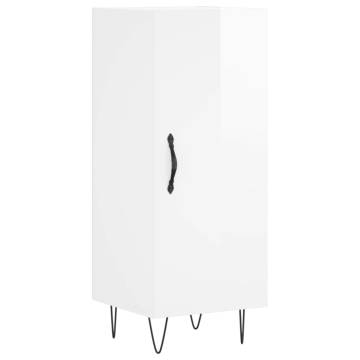 Stylish Highboard High Gloss White - 34.5x34x180 cm