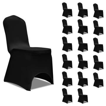 Stretch Black Chair Covers - 18 pcs | HipoMarket