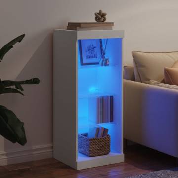 Modern White Sideboard with LED Lights | 41x37x100 cm