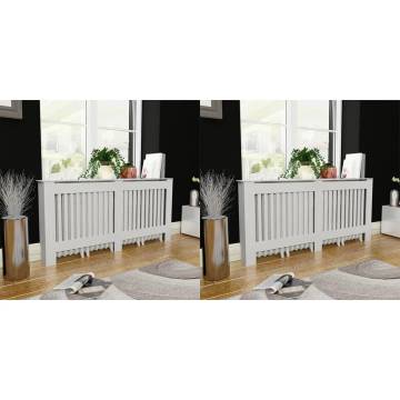 Stylish White MDF Radiator Covers - 172 cm (2 pcs)