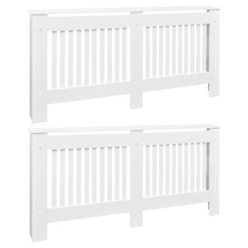 Stylish White MDF Radiator Covers - 172 cm (2 pcs)