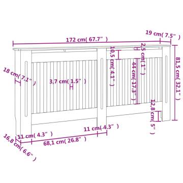 Stylish White MDF Radiator Covers - 172 cm (2 pcs)