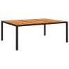 Garden Table 200x150 cm - Acacia Wood & Rattan Black